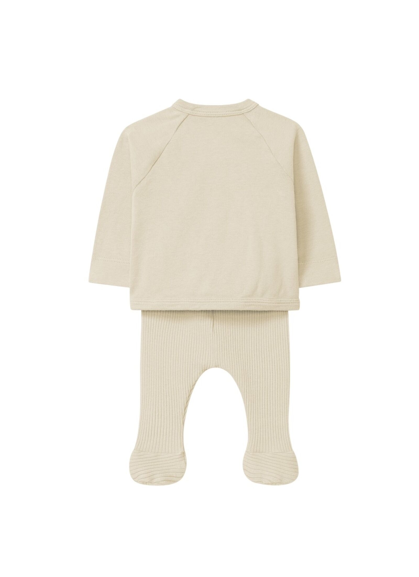 ORGANIC COTTON SWEATER AND PANTS SET SAND