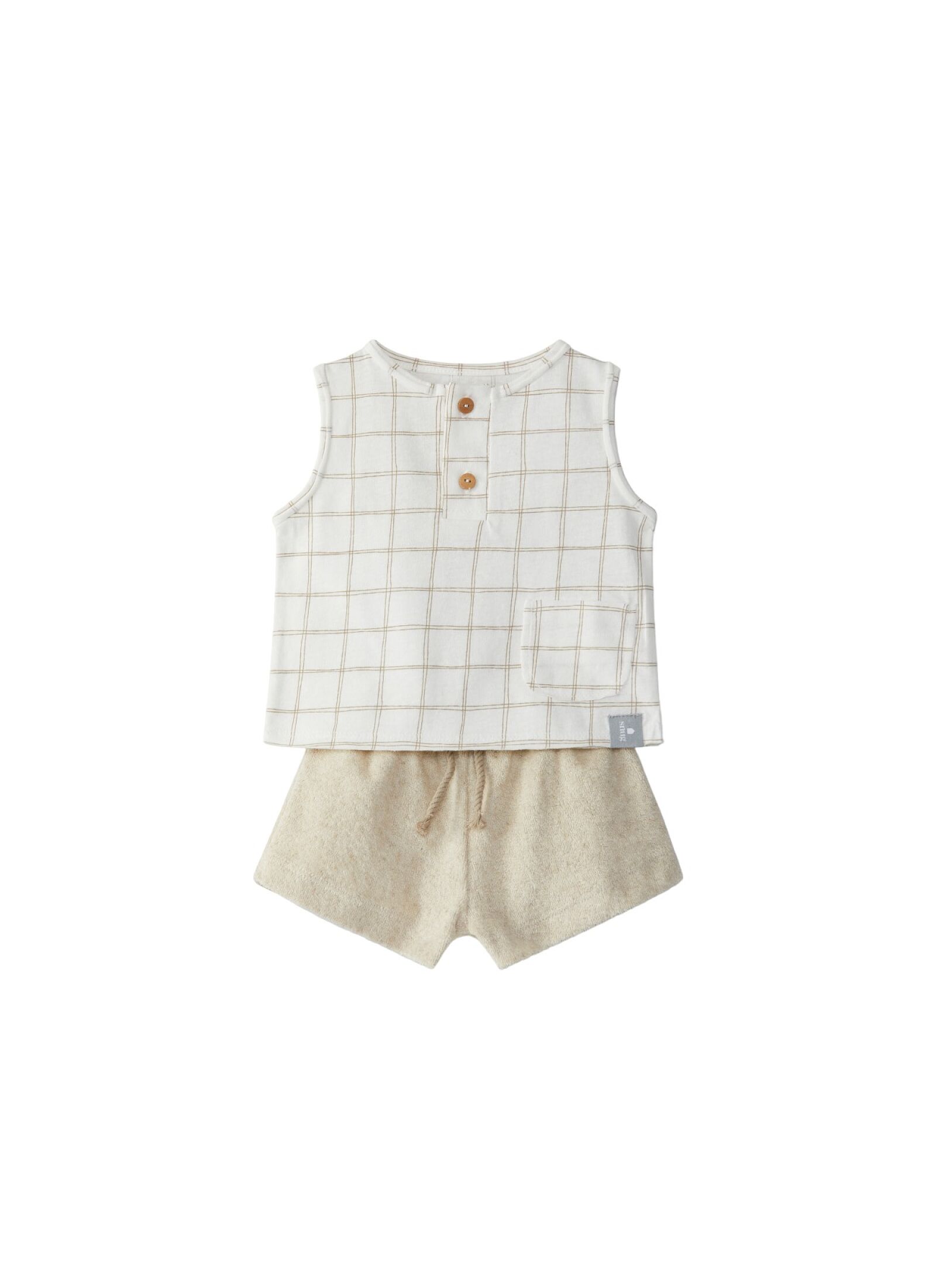 T- SHIRT AND SHORTS SET PLUSH TAUPE