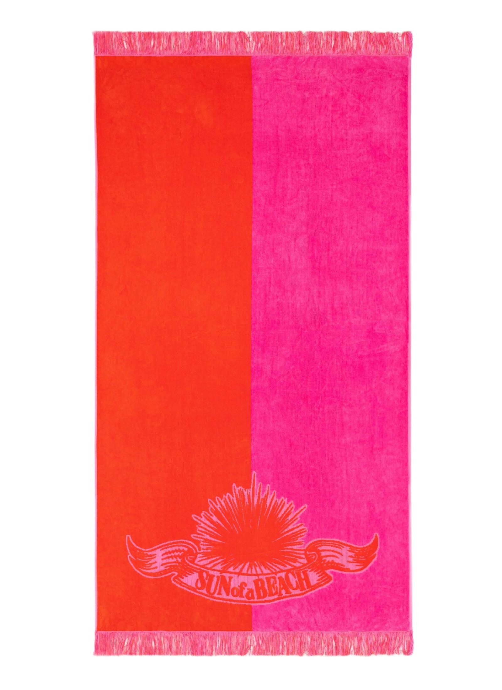 BEACH TOWEL BICOLOR BUBBLEGUM ORANGE