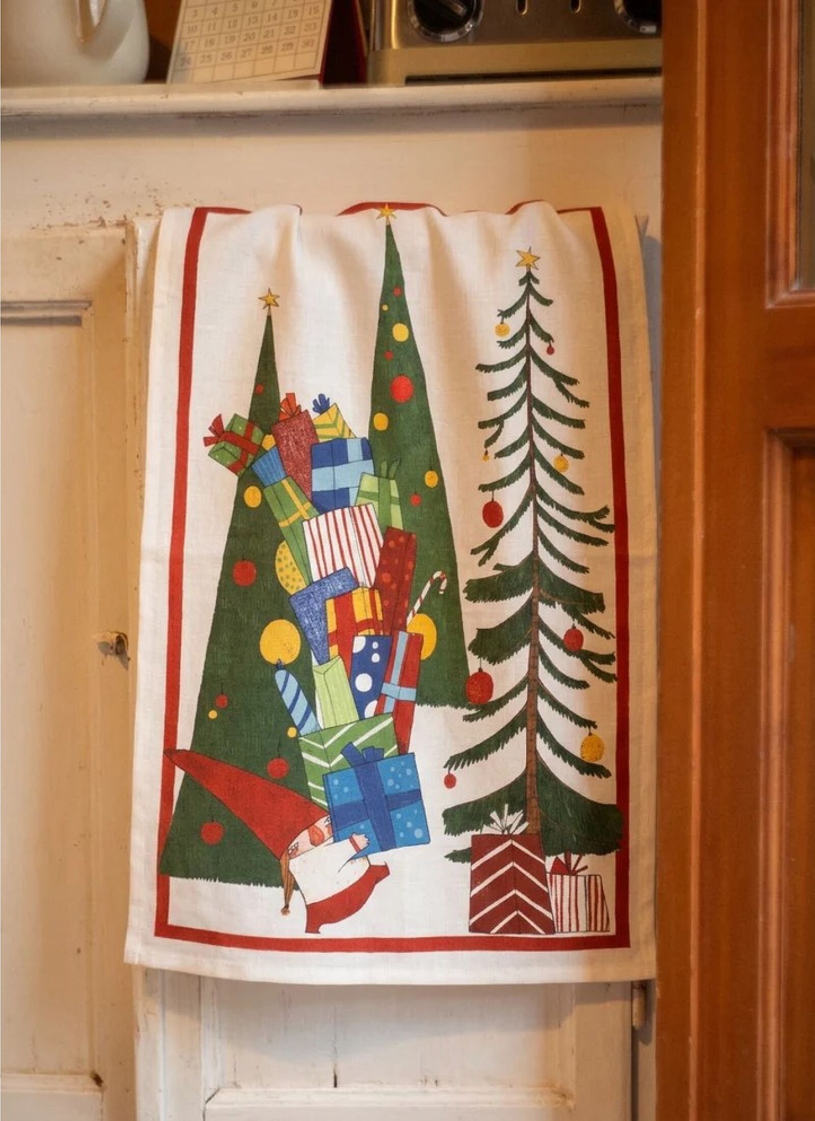 LINEN KITCHEN TOWEL FAIRYELF ROSSO
