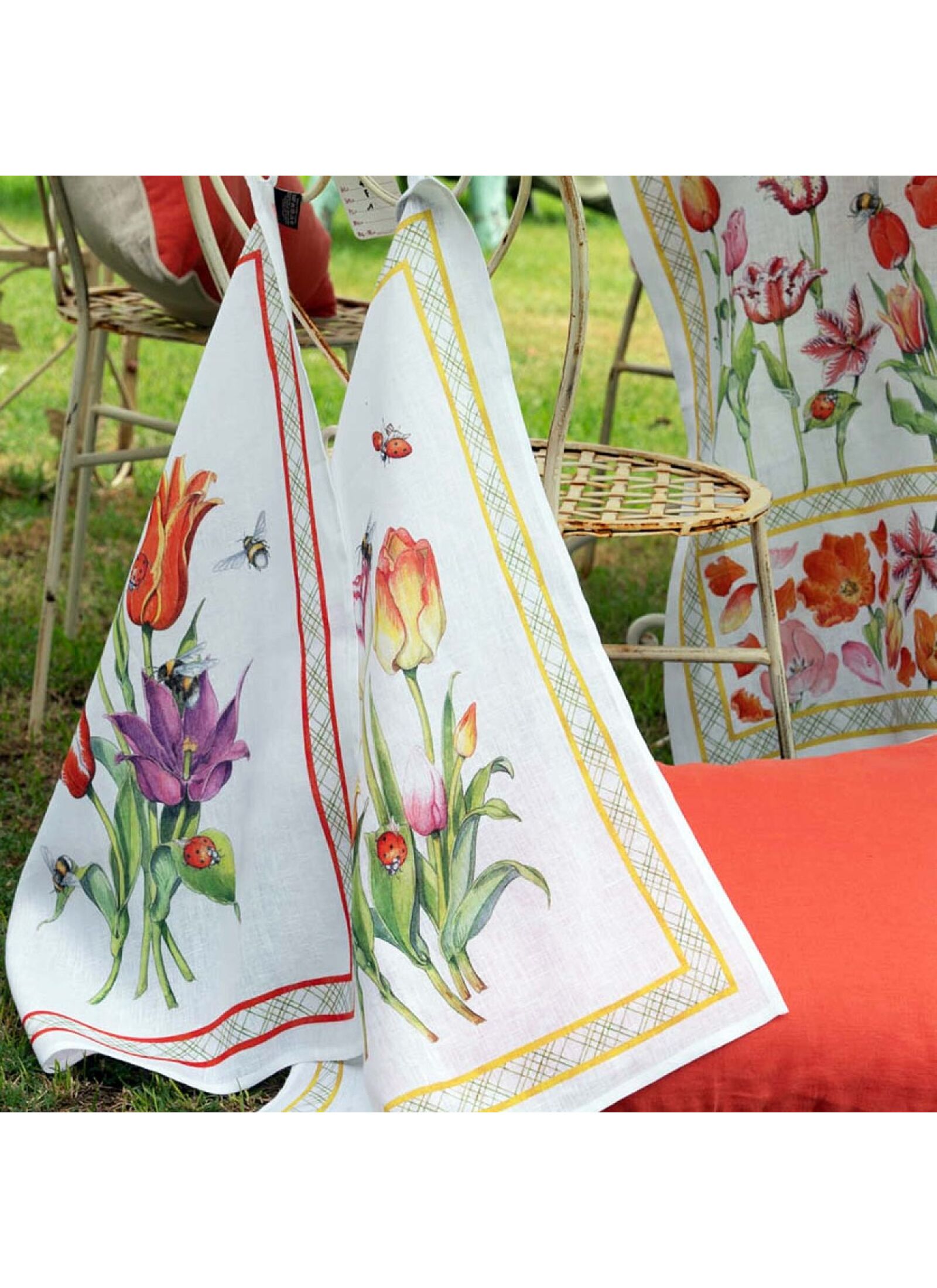 LINEN KITCHEN TOWEL TULI ROSSO