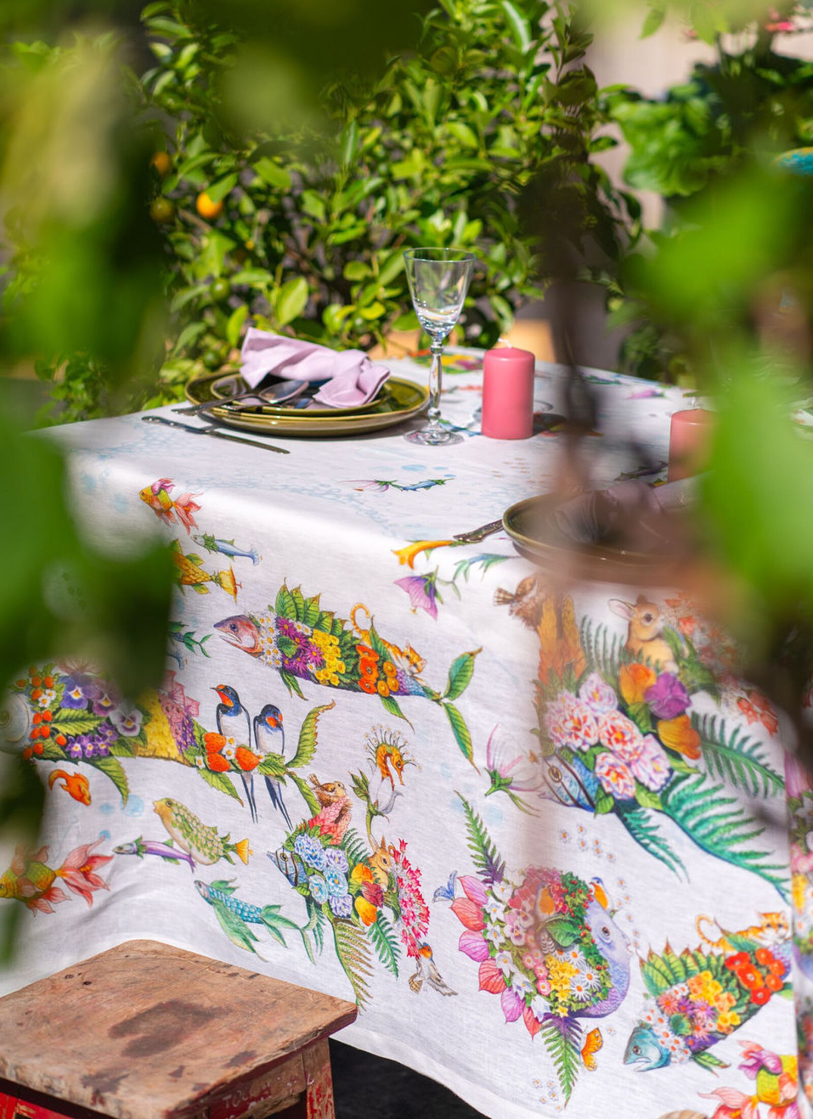LINEN TABLECLOTH PESCIFLORA