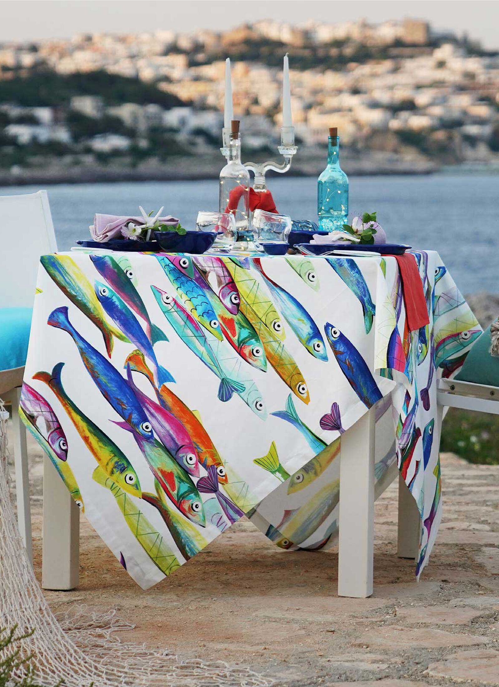TABLECLOTH POISSON BLEU