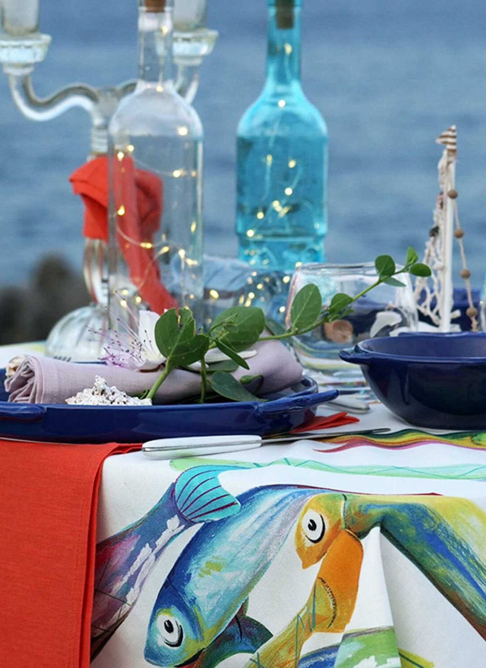 TABLECLOTH POISSON BLEU