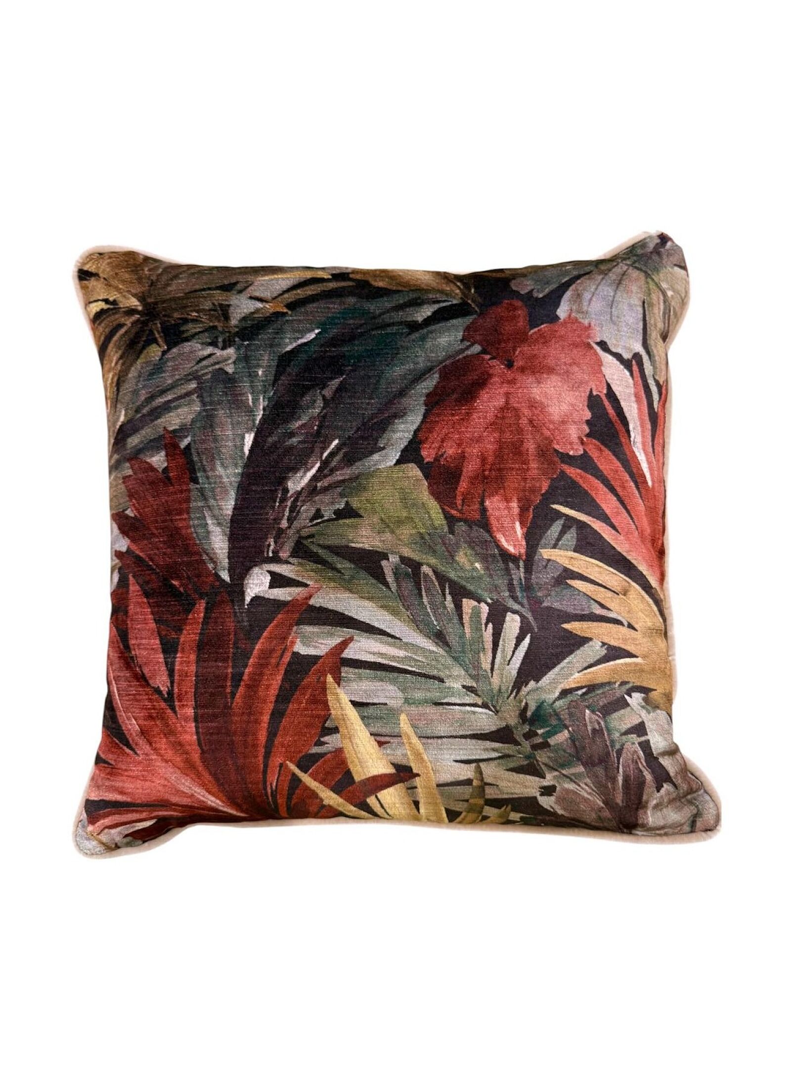 DECORATIVE CUSHION  (50Χ50) FLORAL BORDEAUX