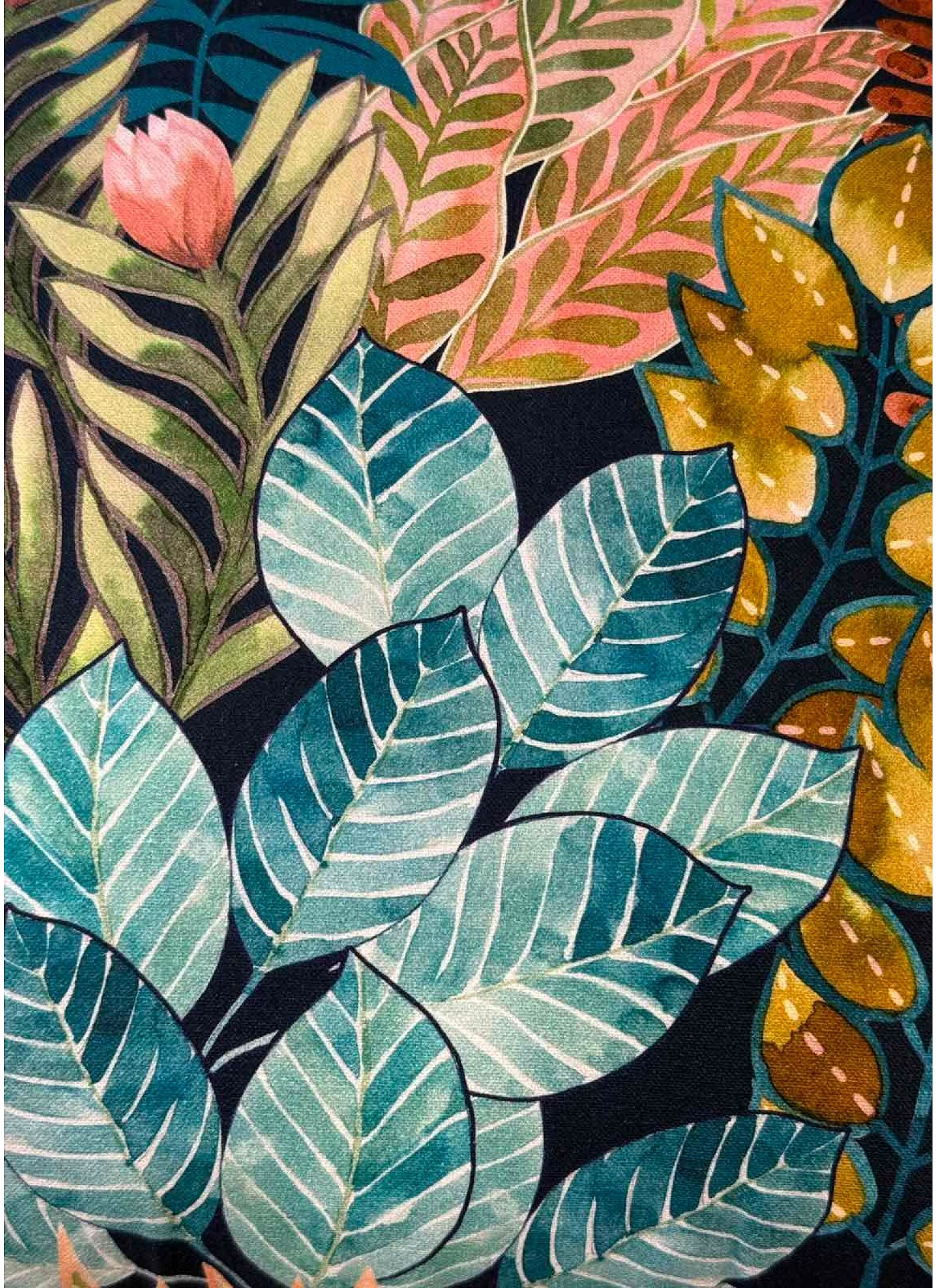DECORATIVE CUSHION (50X50) LEAVES PETROL