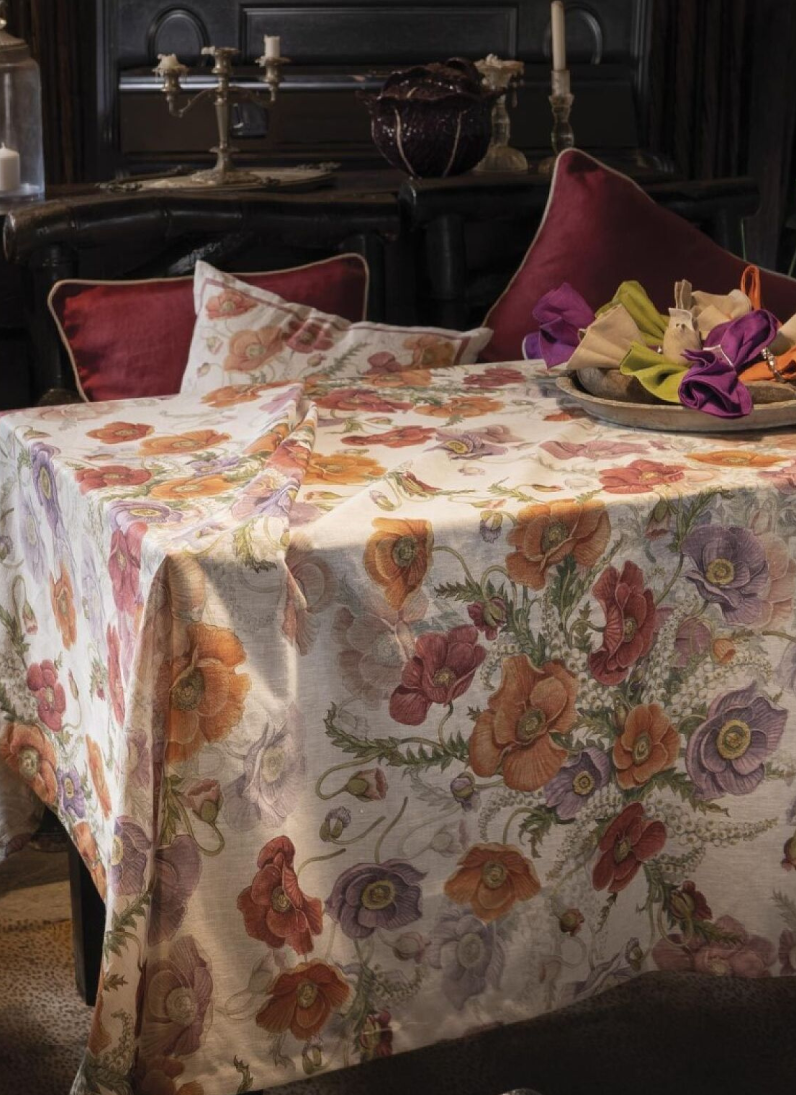 LINEN TABLECLOTH POPPY