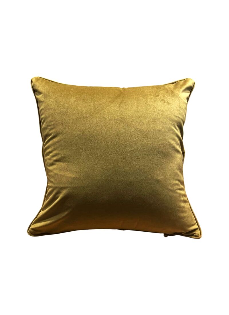 DECORATIVE CUSHION (50x50) LEAVES MUSTARD