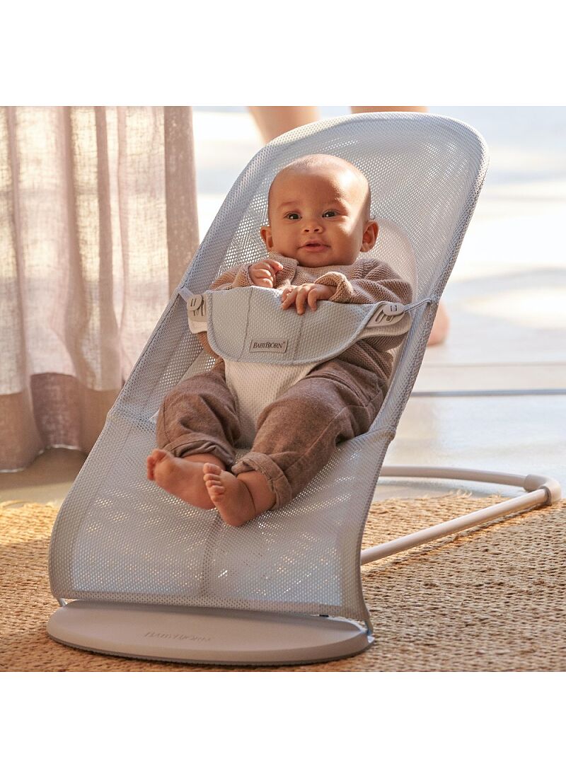 BABY BOUNCER BALANCE SOFT MESH SILVER/WHITE
