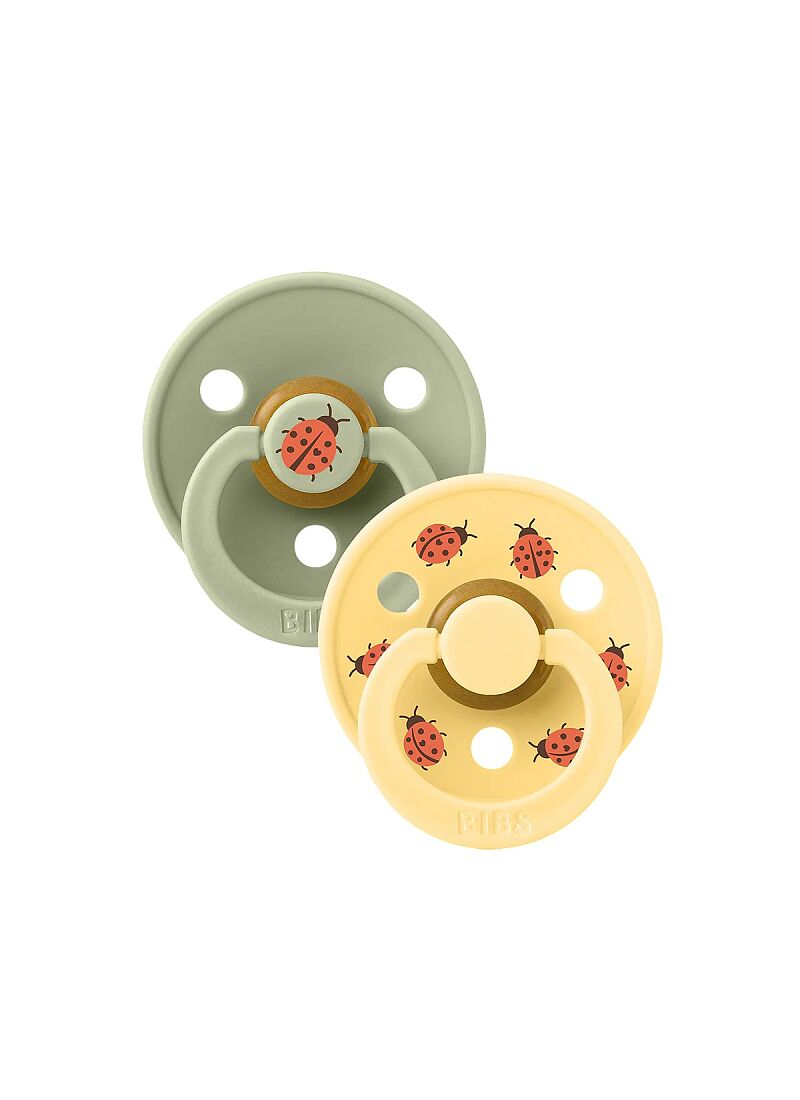 PACIFIER 2PCS COLOUR SAGE PALE BUTTER LATEX 