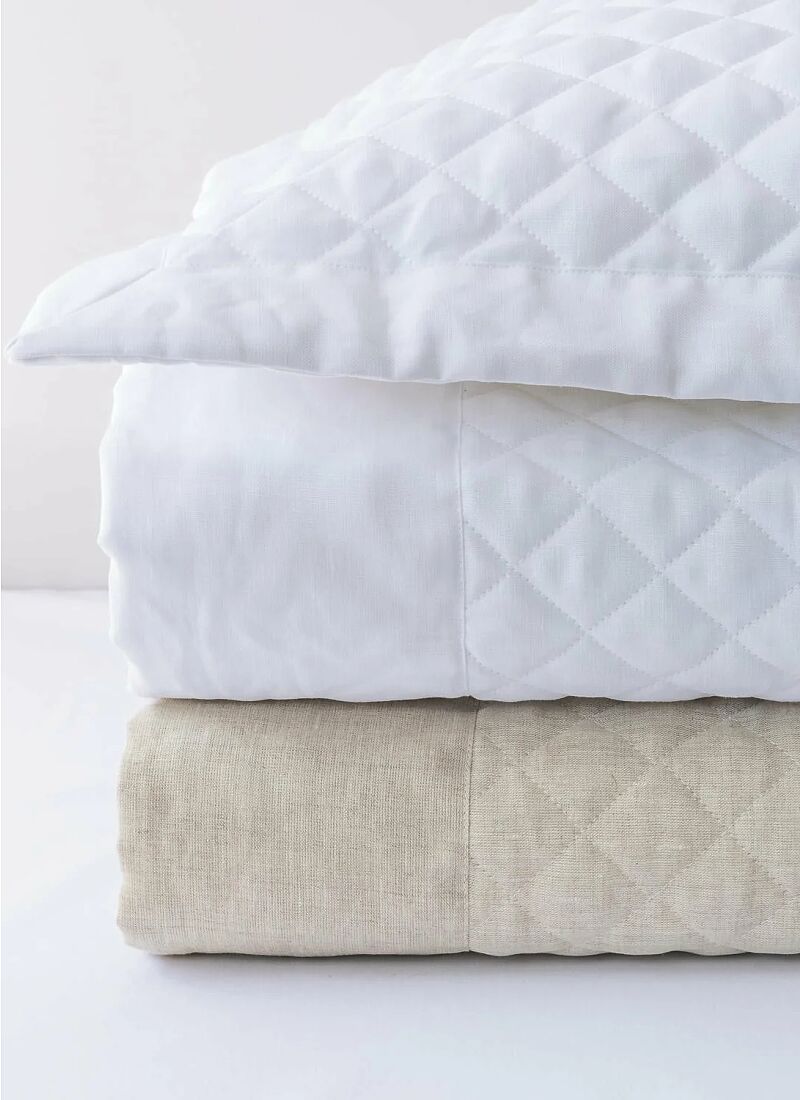 DOUBLE QUILT HUDSON LINEN WHITE