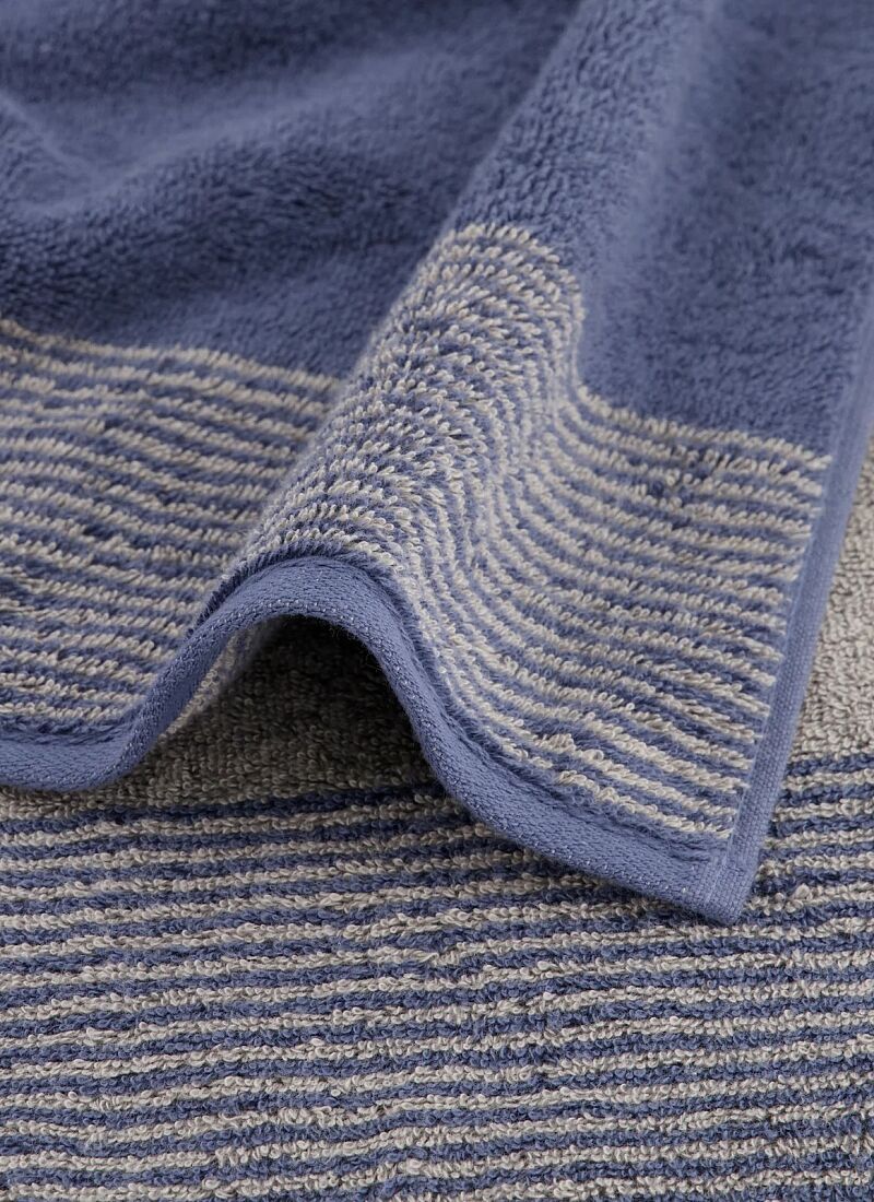 TOWEL SET TWO-TONE NAVY