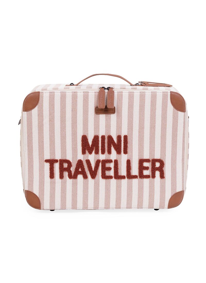 KIDS SUITCASE MINI TRAVELLER STRIPES NUDE-TERRACOTTA
