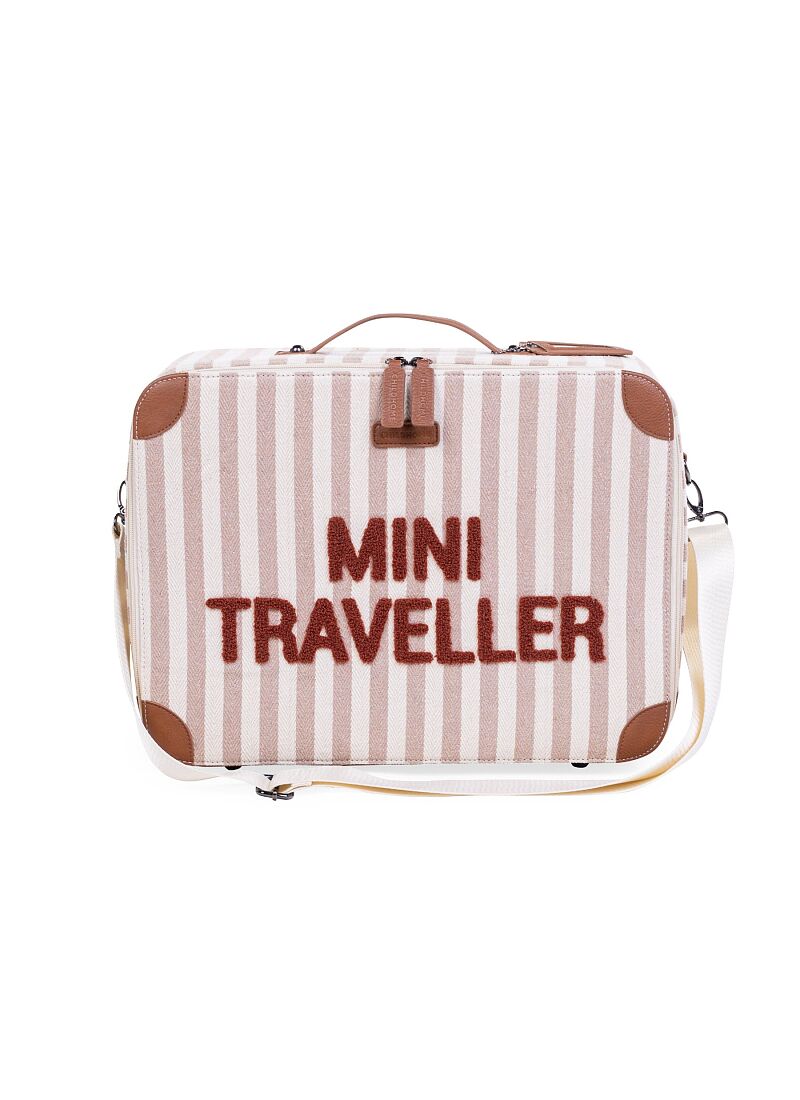 KIDS SUITCASE MINI TRAVELLER STRIPES NUDE-TERRACOTTA