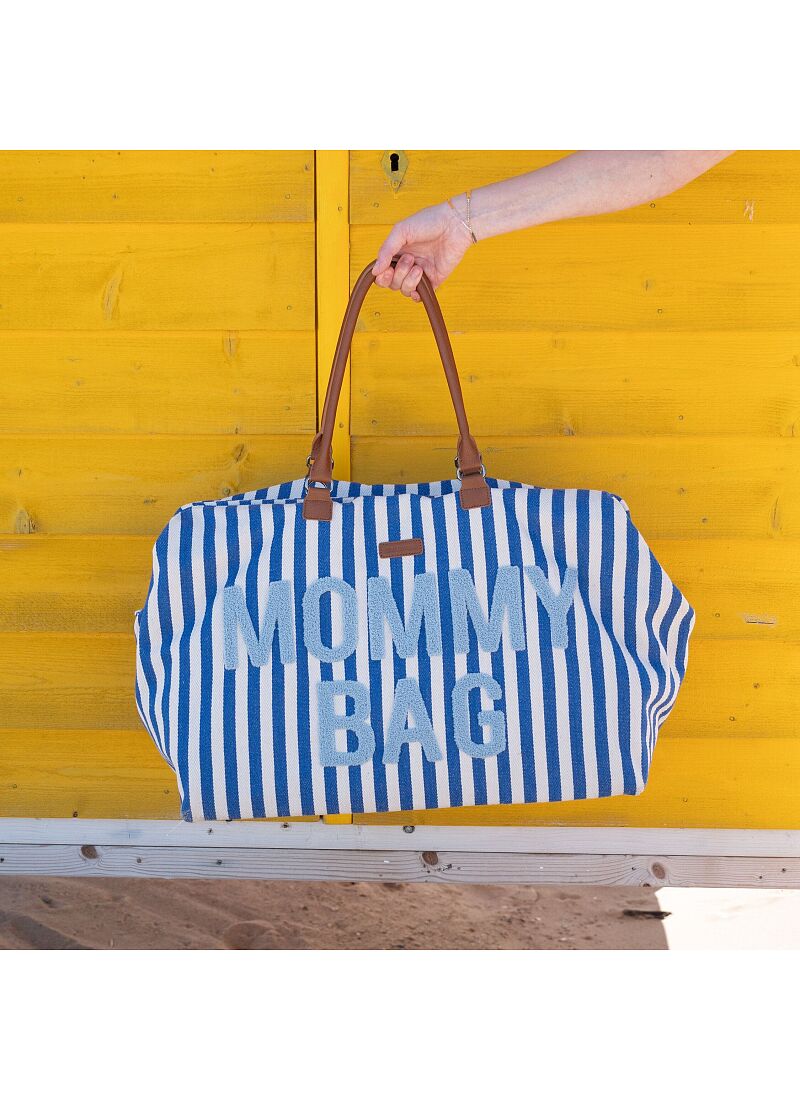 MOMMY BAG STRIPES ELECTRIC BLUE
