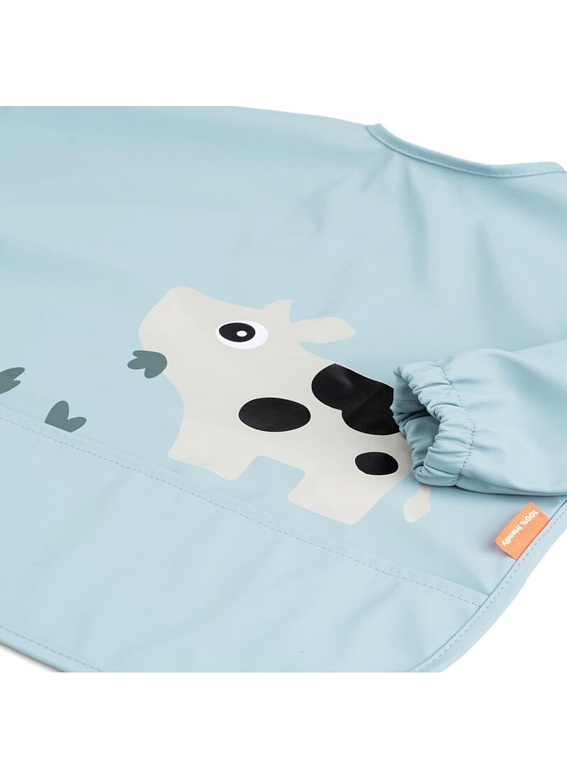 LONGSLEEVED BIB TINY FARM BLUE