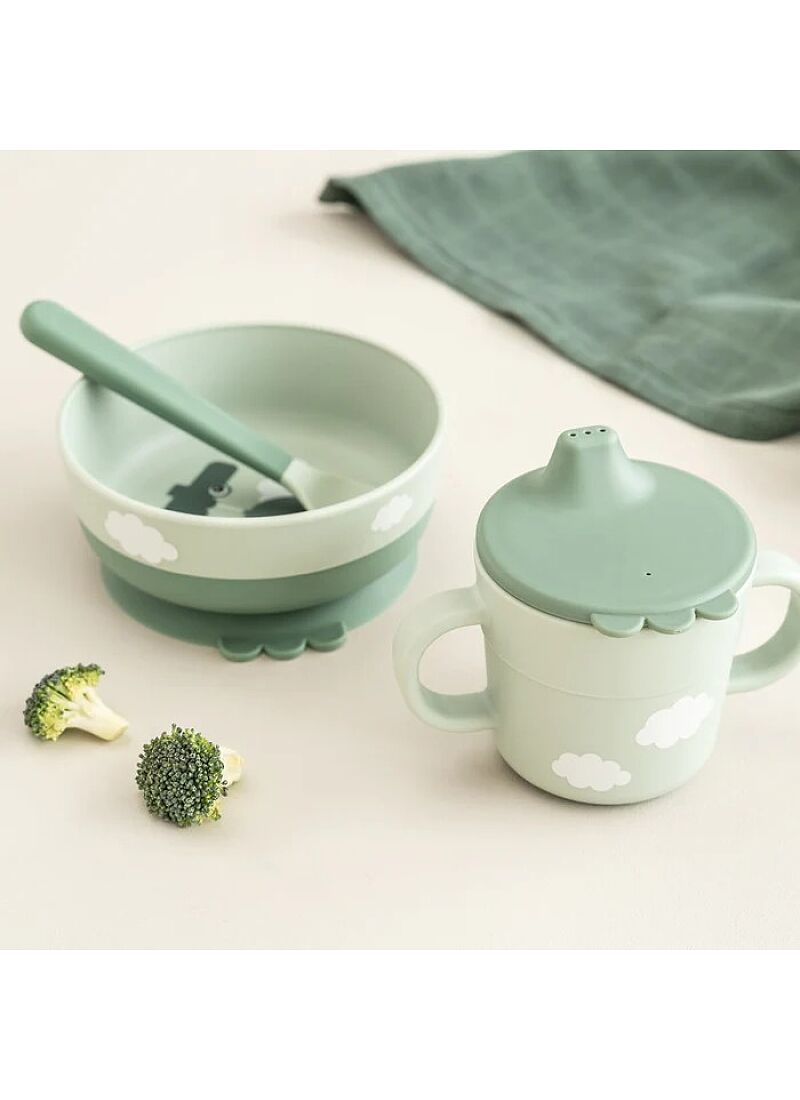 DINNER SET HAPPY CLOUDS GREEN