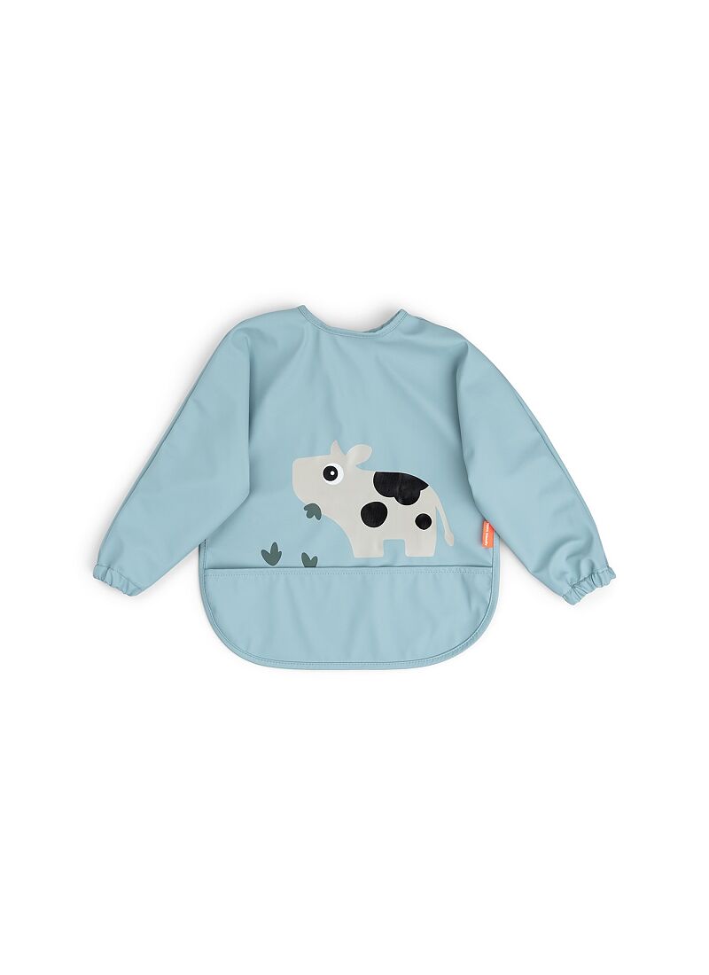 LONGSLEEVED BIB TINY FARM BLUE