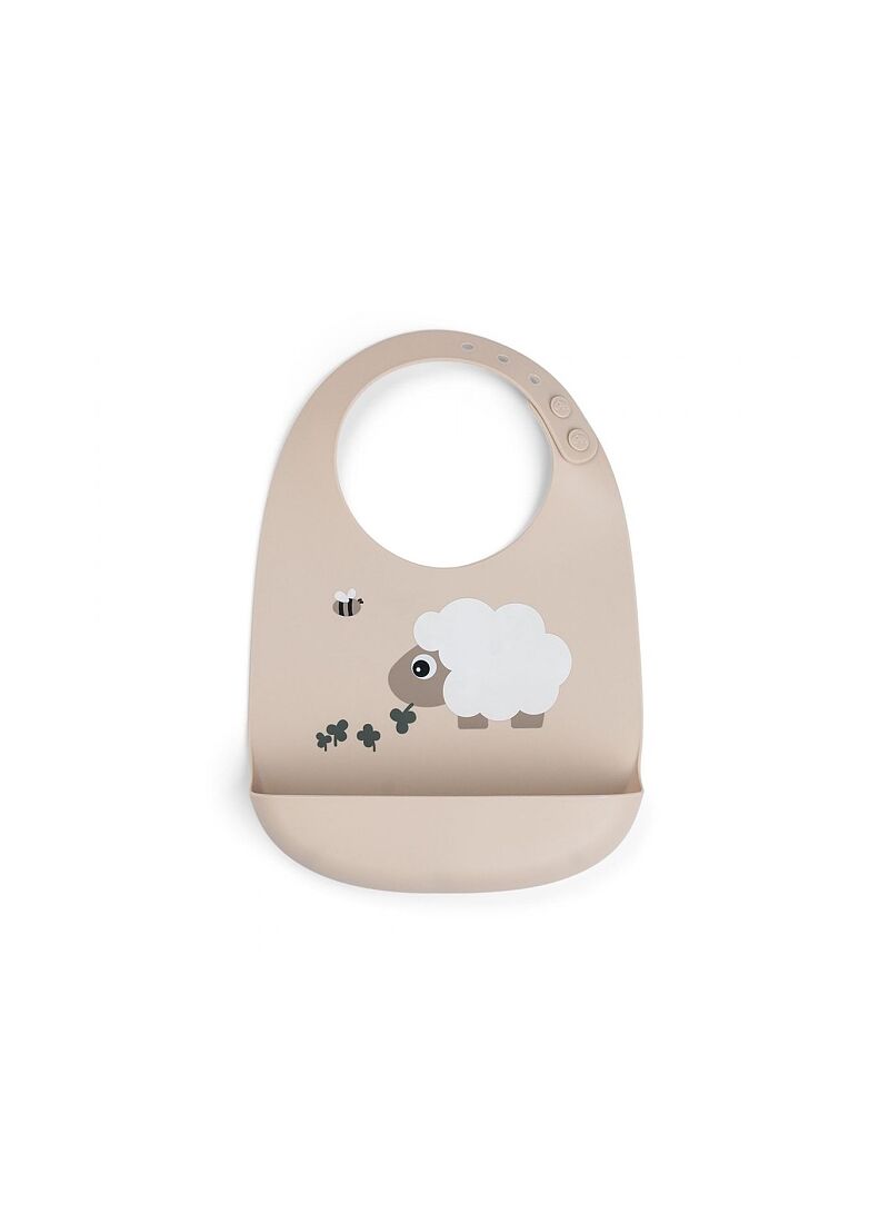 SILICONE BIB SHEEPY SAND