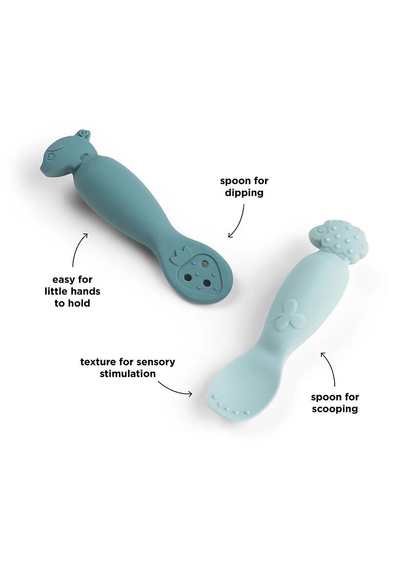 SPOON SET (2PCS) TINY FARM BLUE