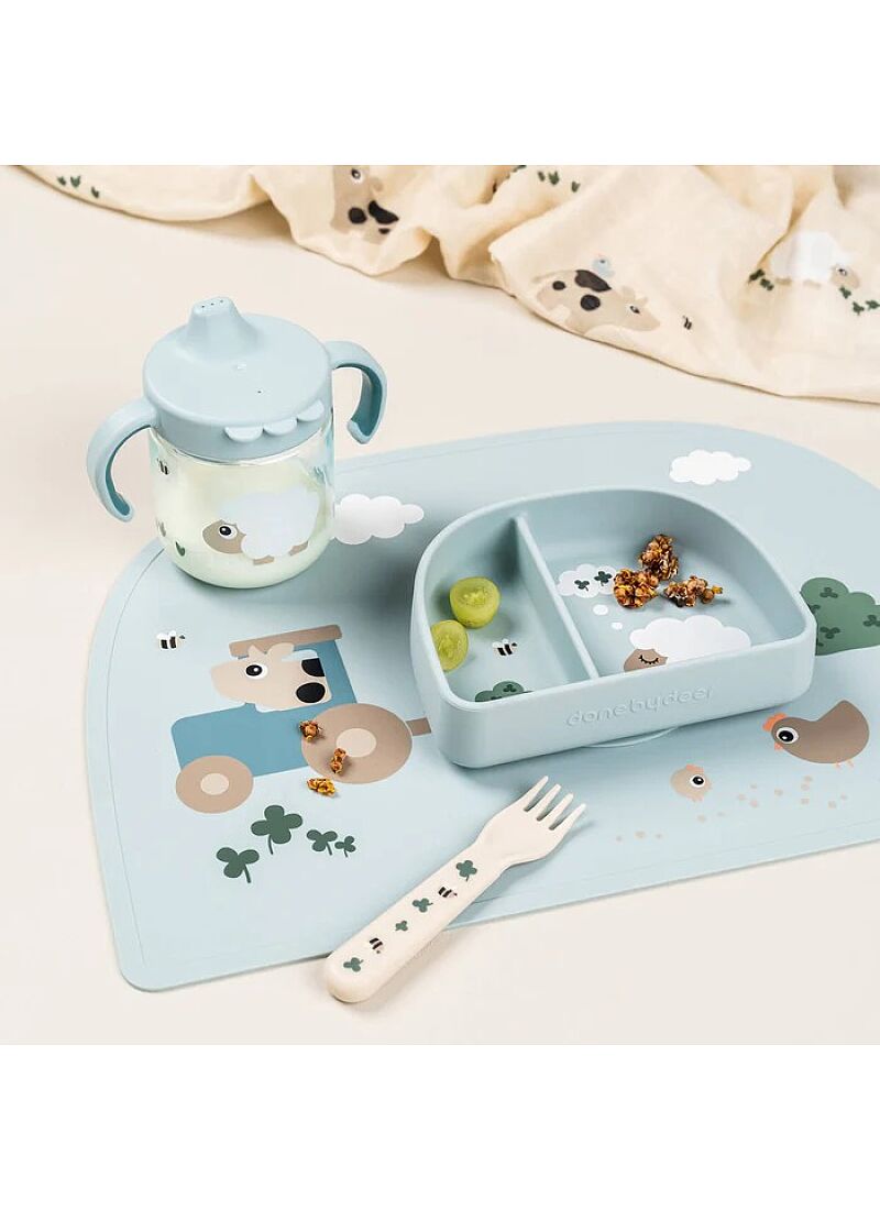 PLATE FOODIE TINY FARM BLUE