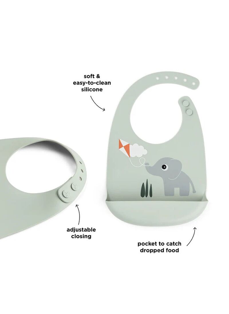 SILICONE BIB PLAYGROUND GREEN