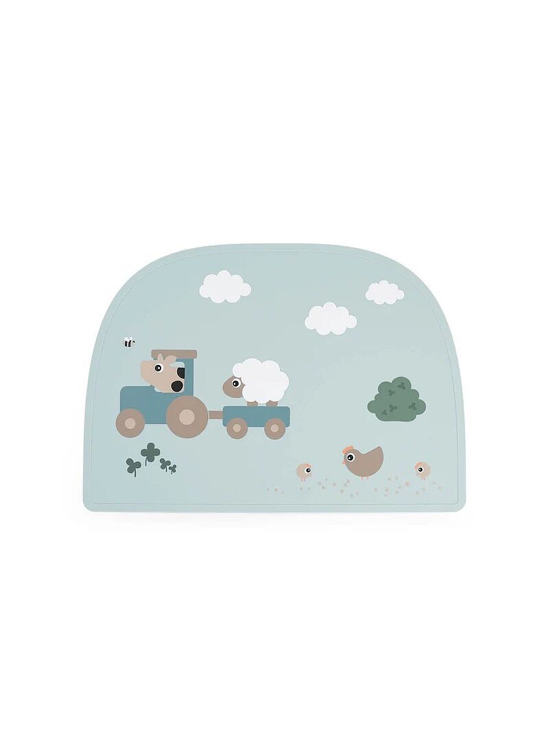 SILICONE PLACE MAT TINY FARM BLUE