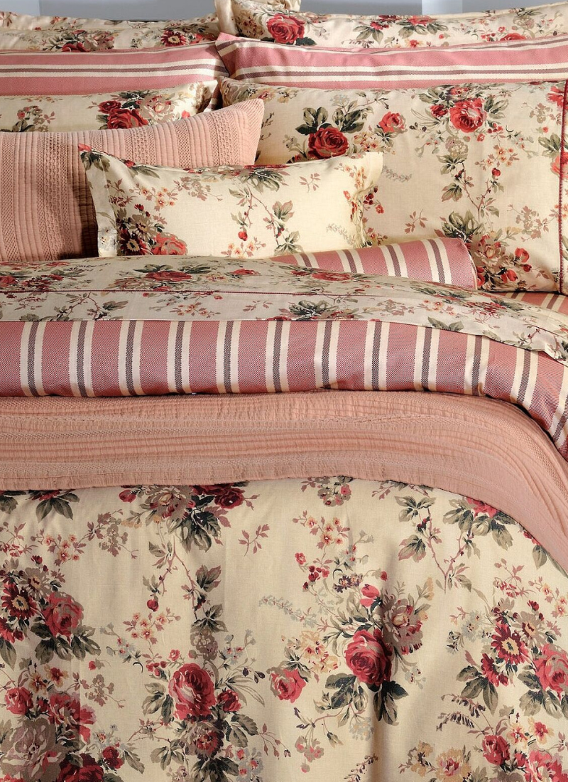 QUEEN SHEET SET ANTIQUE FLOWER (S869)