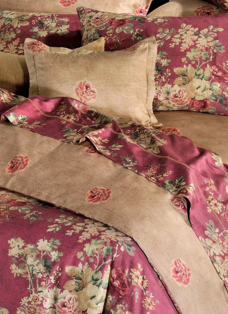 QUEEN SHEET SET ENGLISH FLOWER RED (S886)