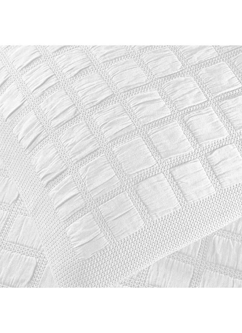 SINGLE KNITTED BLANKET 1186 WHITE