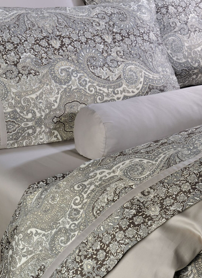 QUEEN DUVET COVER SET BOMBAY BROWN (S834)