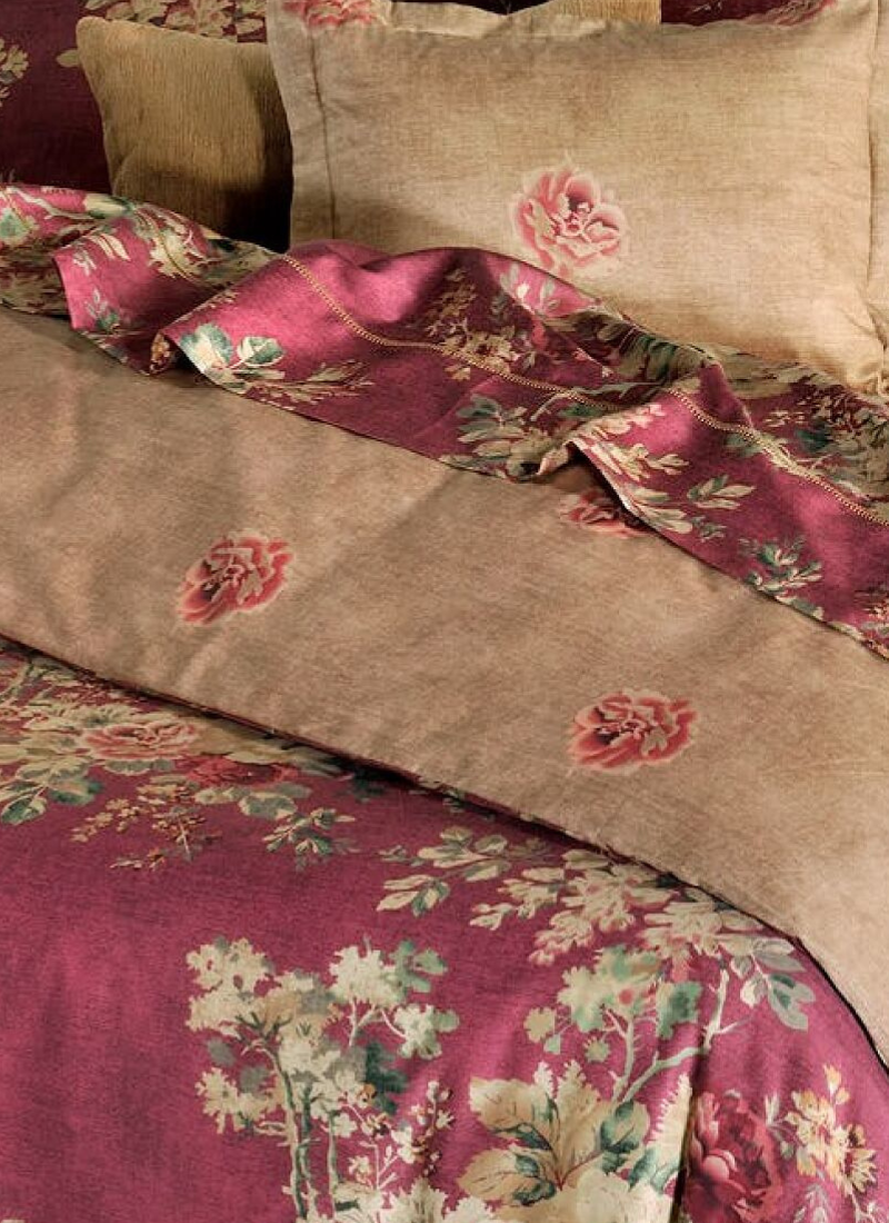 QUEEN DUVET COVER SET ENGLISH FLOWER RED (S886)