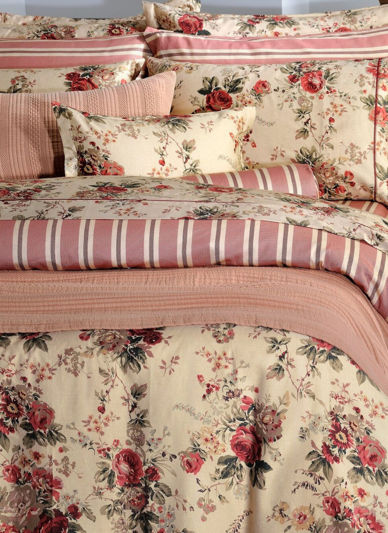 DOUBLE SHEET SET ANTIQUE FLOWER (S869)