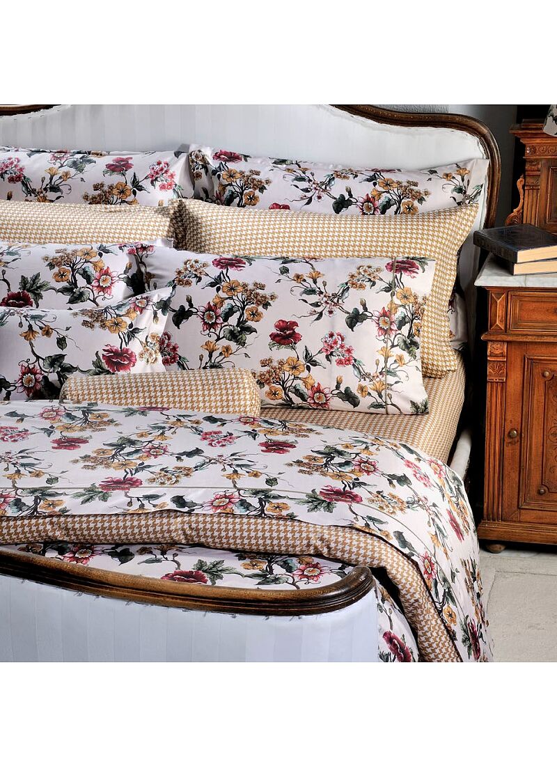 KING SIZE SHEET SET BEIGE FLOWER (S868)