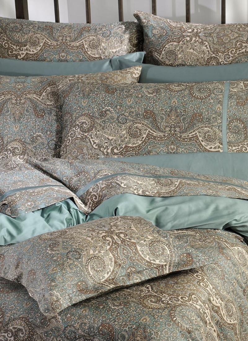 DOUBLE QUILT SET BOMBAY PETROL (S833)