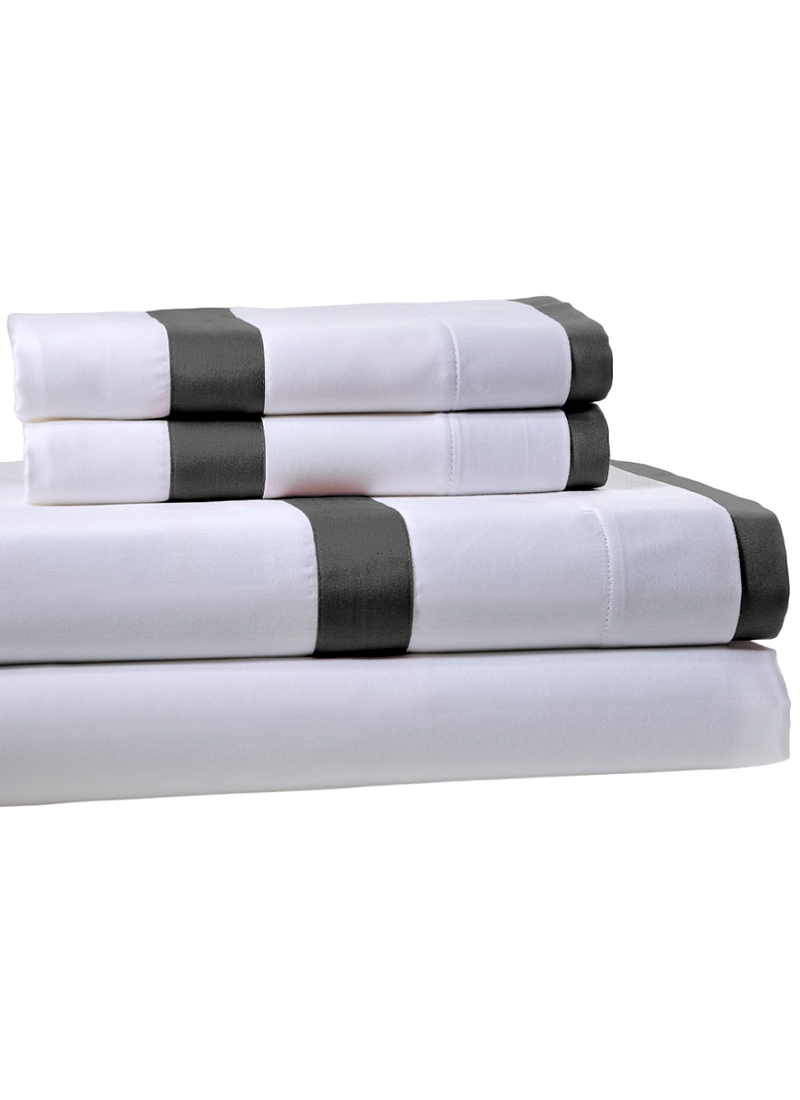 KING SIZE DUVET COVER SET SATEEN REVER DARK GREY