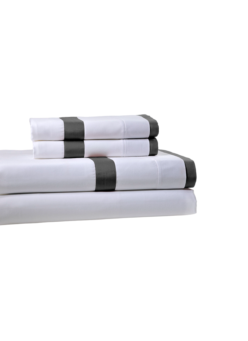 KING SIZE DUVET COVER SET SATEEN REVER DARK GREY