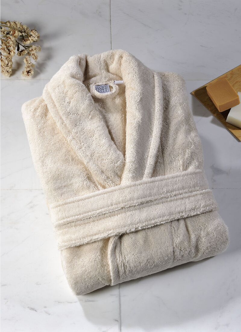 BATHROBE ROSA ECRU
