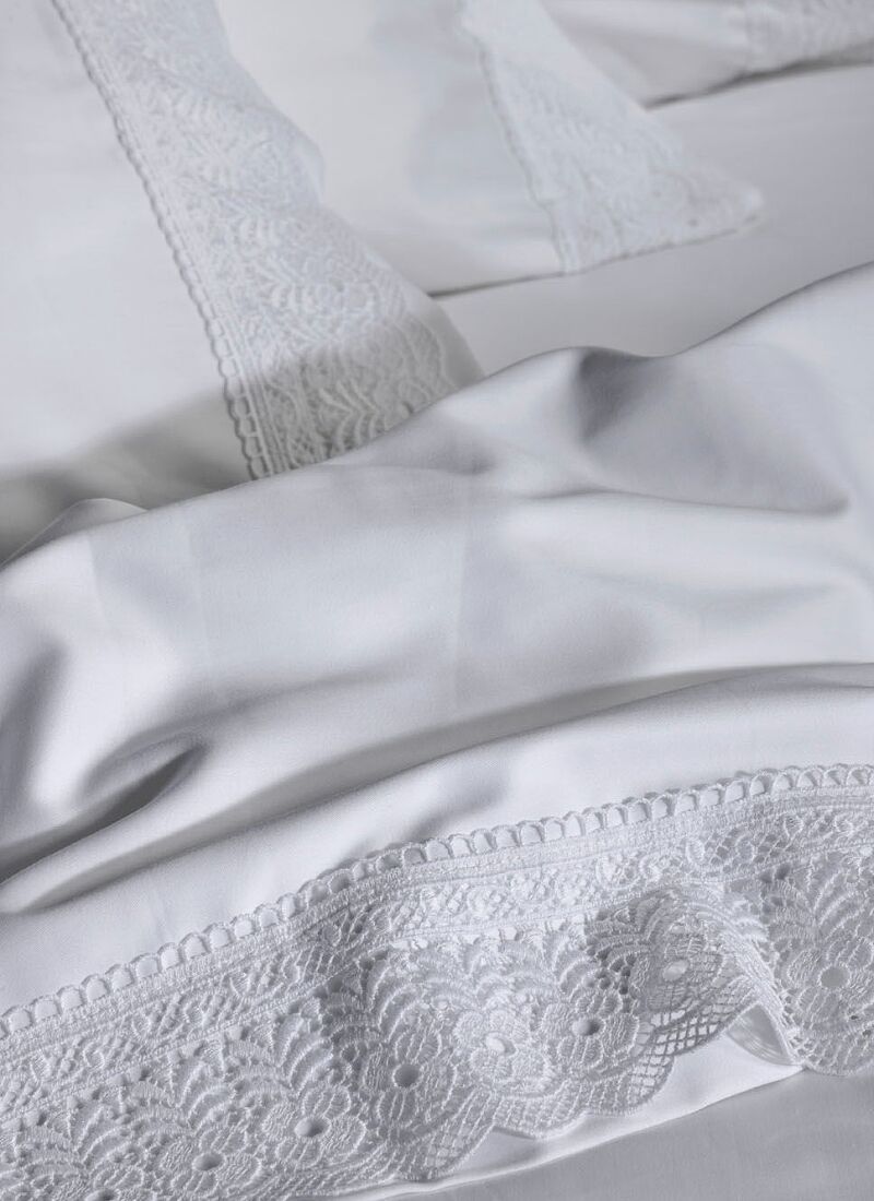 QUEEN SHEET SET LACE WHITE (S250/1)