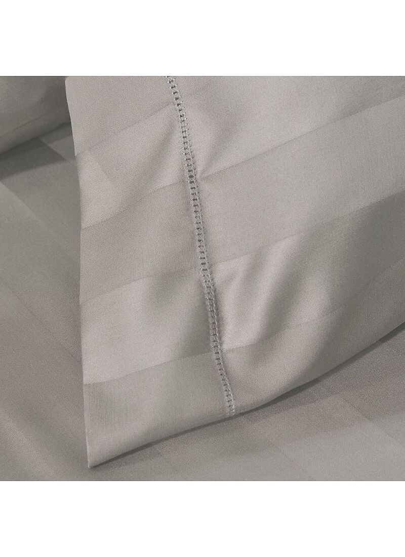 SINGLE SHEET SET SATEEN ZAQUARD GREY WITH AJOUR