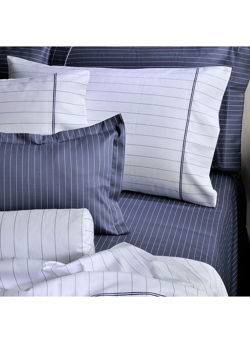 SINGLE DUVET COVER SET PIN STRIPE BLUE (S883)