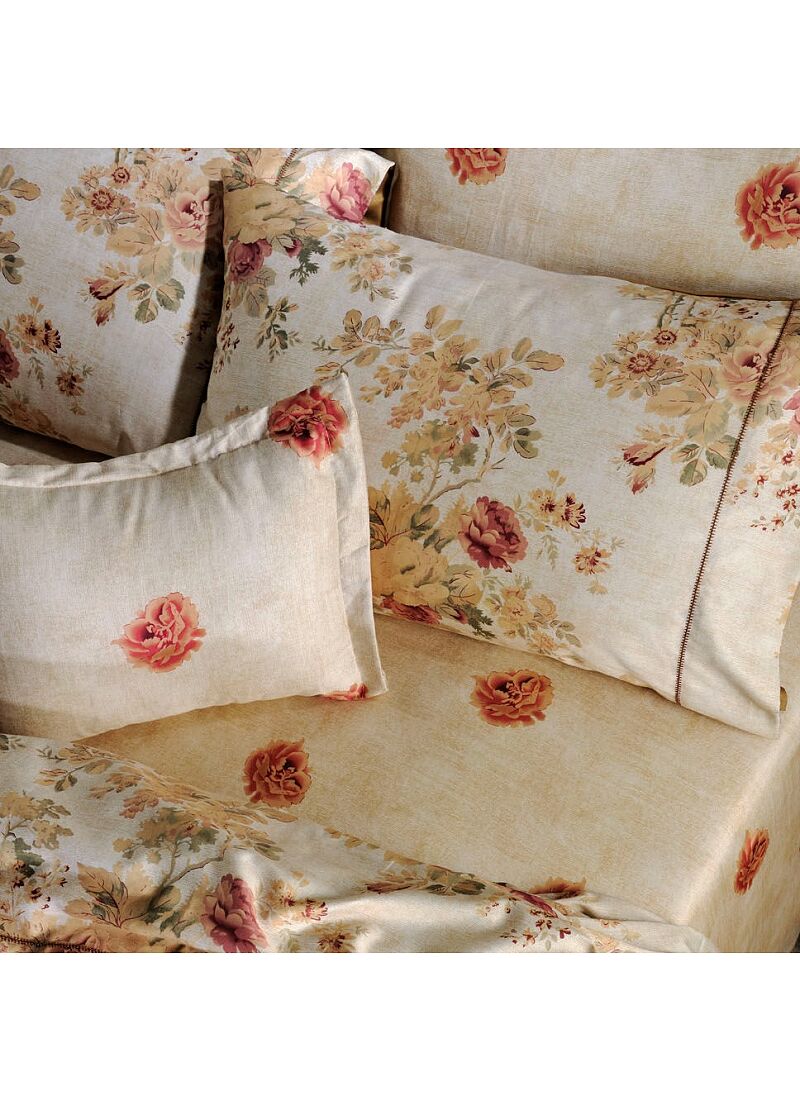 DOUBLE SHEET SET ENGLISH FLOWER BEIGE (S885)
