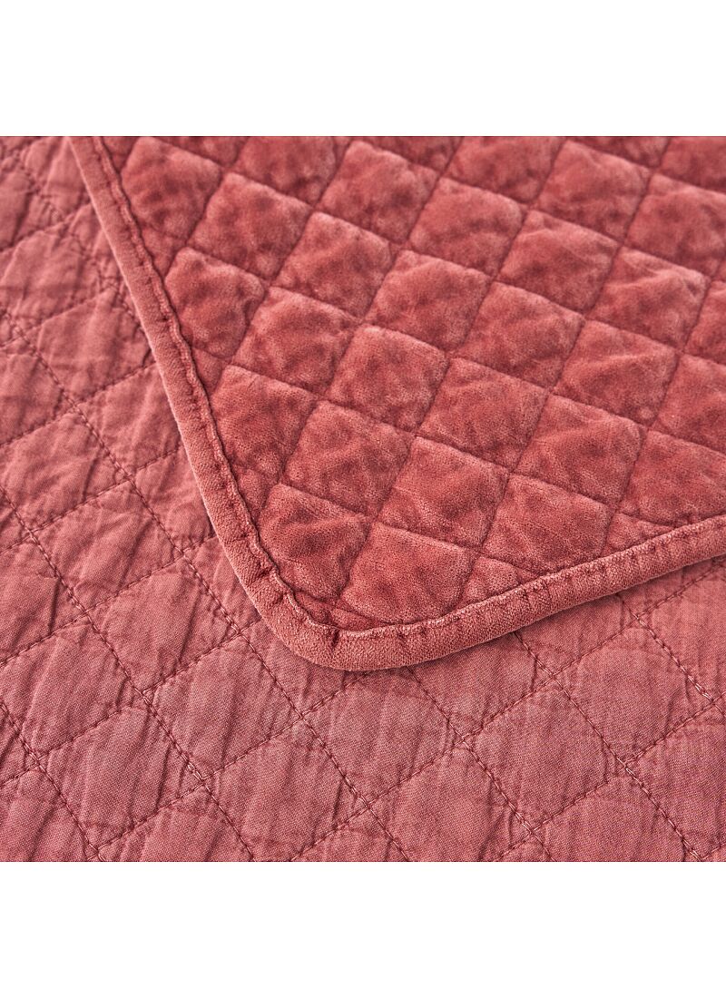 KING SIZE QUILT SET VELVET BRICK RED