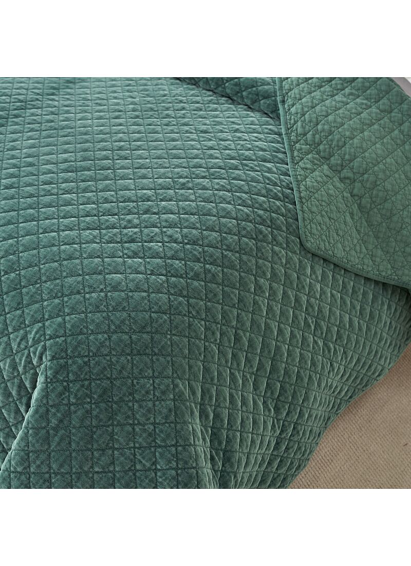 DOUBLE QUILT SET VELVET GREEN