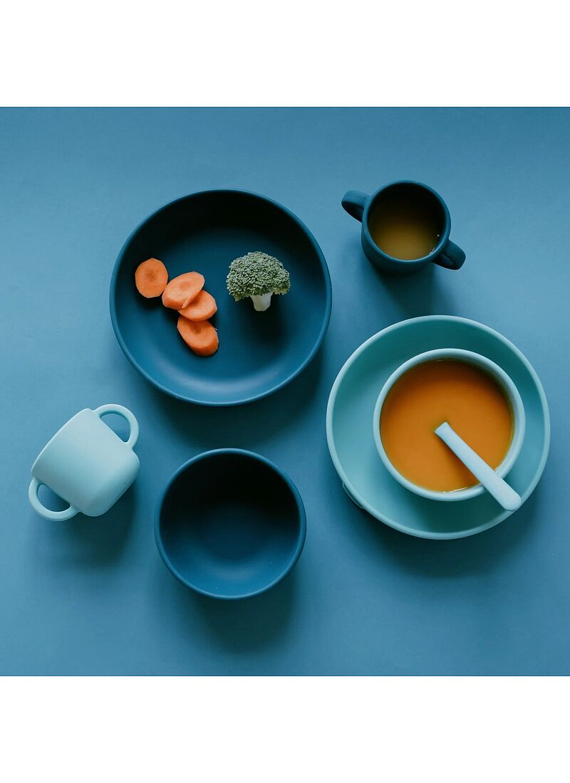 SILICONE DIVIDED PLATE BLUE ABYSS