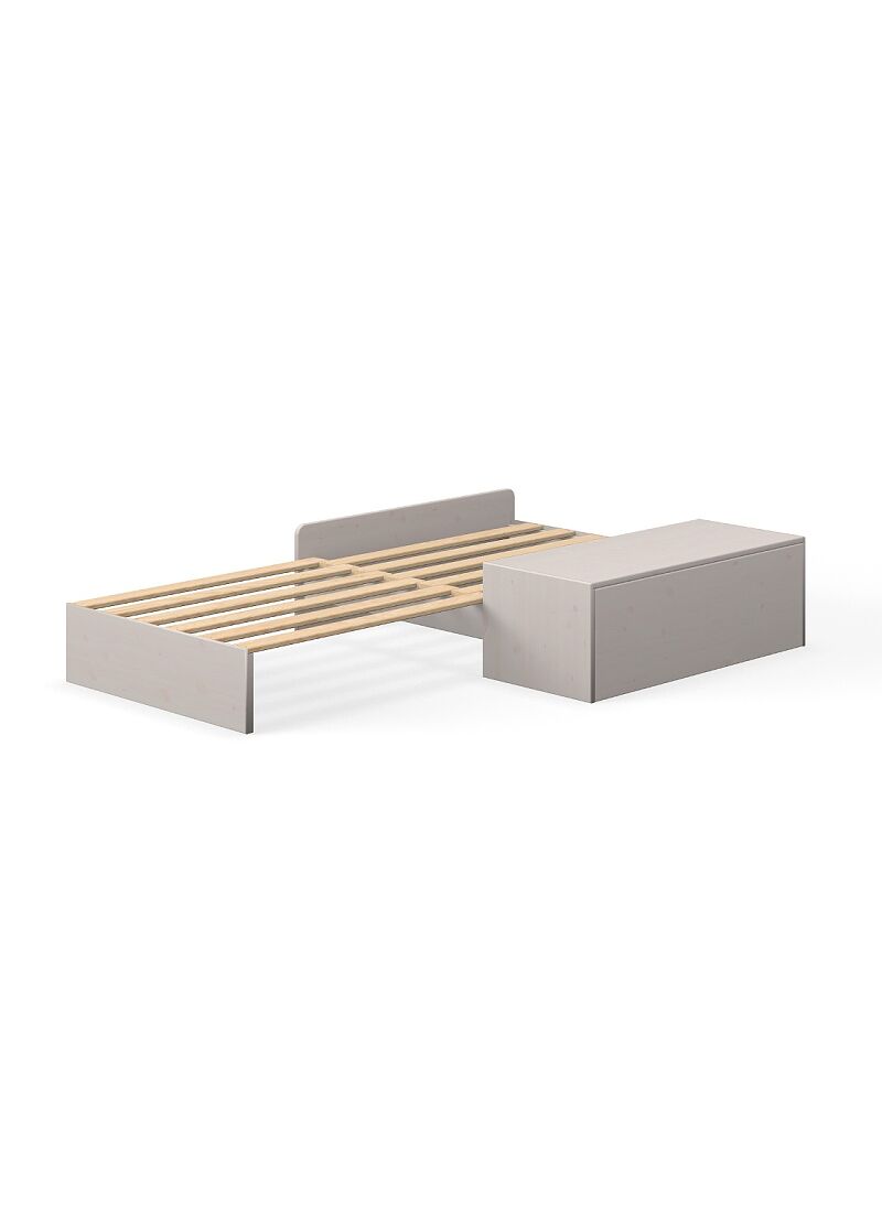 HIGH SINGLE BED CLASSIC GREY WASHED (90X200)
