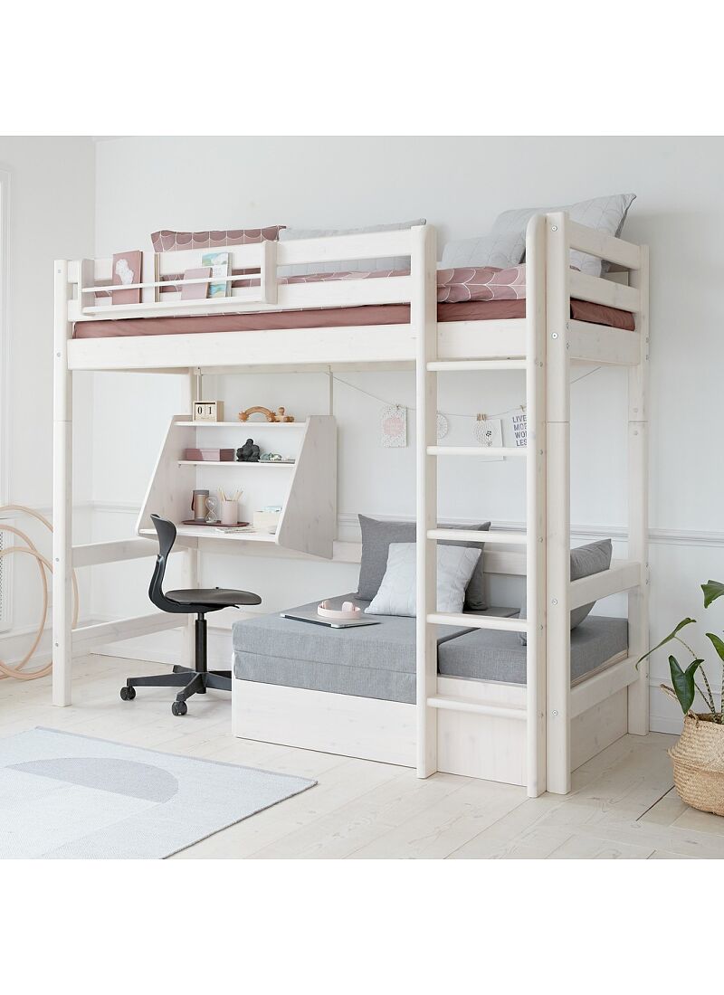 HIGH SINGLE BED CLASSIC WHITE WASHED (90X200)