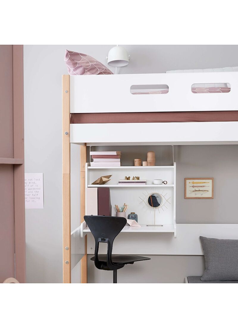 HIGH SINGLE BED NOR WHITE (90X200)