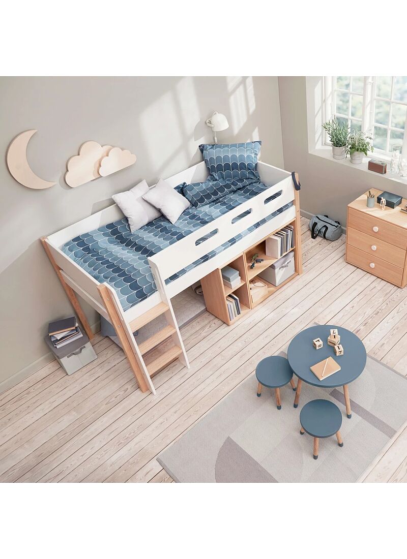MID-HIGH SINGLE BED NOR WHITE (90X200)