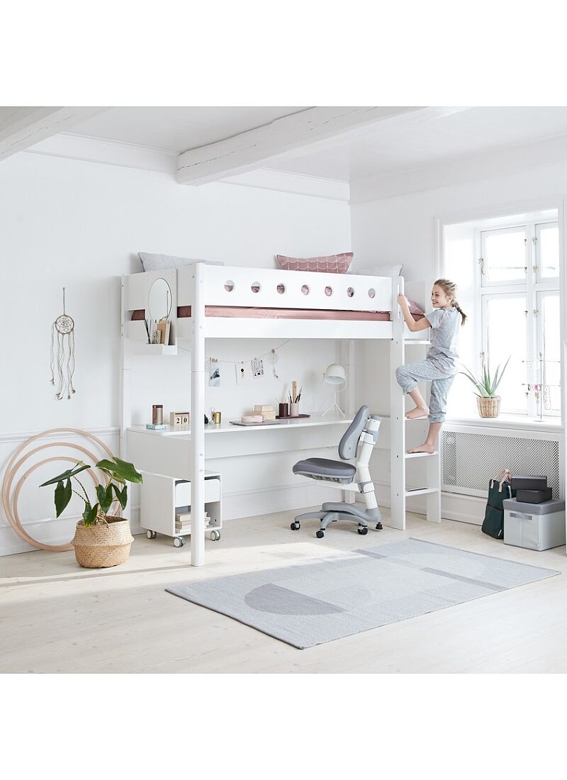 HIGH SINGLE BED WHITE (90X200)
